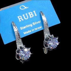 Rubi 925 Sterling Silver 10mm CZ Drop Earrings